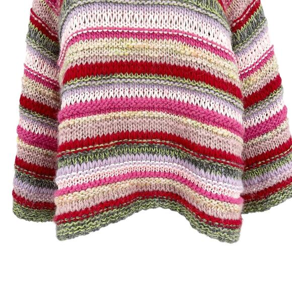 By Anthropologie Candice Bell Sleeve Striped Alpaca Wool Sweater Size XS/Small - Picture 15 of 15